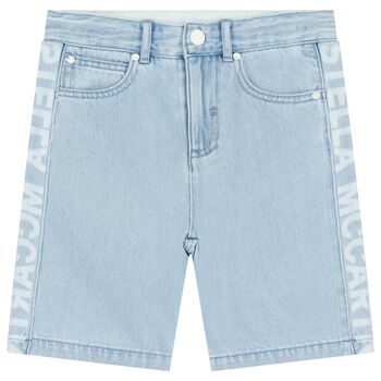 Boys Blue Logo Denim Shorts