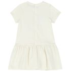 Younger Girls Ivory Logo Bag Dress, 1, hi-res