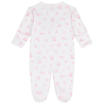 Baby Girls White & Pink Vintage Toy Treasures Babygrow, 1 Baby Girls White & Pink Vintage Toy Treasures Babygrow