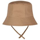 Baby Boys Beige Logo Hat, 1, hi-res