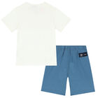 Ivory & Blue Disney Shorts Set, 1, hi-res