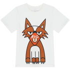 Boys White Fox T-Shirt, 1, hi-res