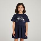 Girls Navy Blue Logo Dress, 2, hi-res