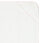 منشفة بغطاء للرأس باللون الأبيض والوردي للبنات, 1, hi-res