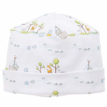 Boys White Animal Print Hat