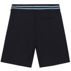 Boys Navy Logo Shorts, 1, hi-res
