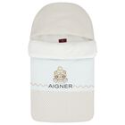 مدس اولاد بالشعار بشكل تيدى بير باللون البيج والازرق , 2, hi-res