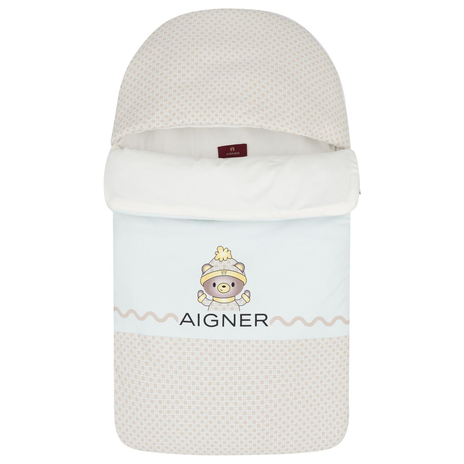 مدس اولاد بالشعار بشكل تيدى بير باللون البيج والازرق , 2, hi-res