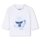 Baby Boys White Red Panda Logo Long Sleeve Top , 1, hi-res