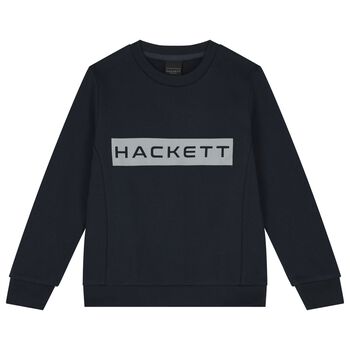 Hackett London Boys Navy Blue Logo Sweatshirt, 1 Boys Navy Blue Logo Sweatshirt