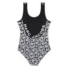 Girls Black & White Logo Swimsuit, 1, hi-res