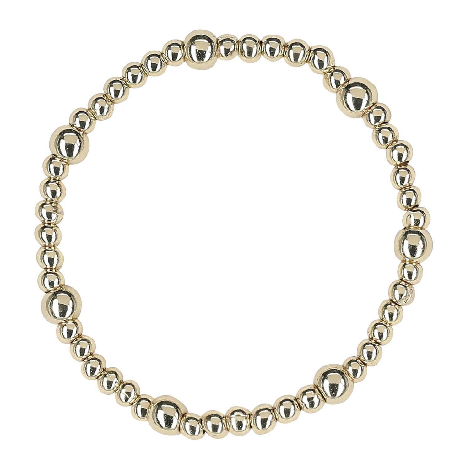 أساور باللون الوردي والذهبي مزينة بالخرز للبنات ( 4 قطع ), 1, hi-res