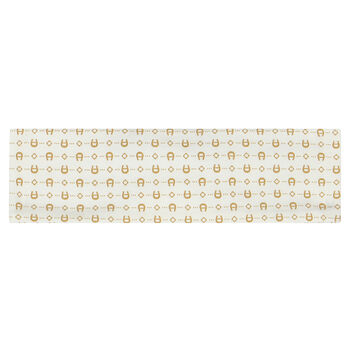 Baby Girls Ivory & Gold Pima Cotton Logo Headband