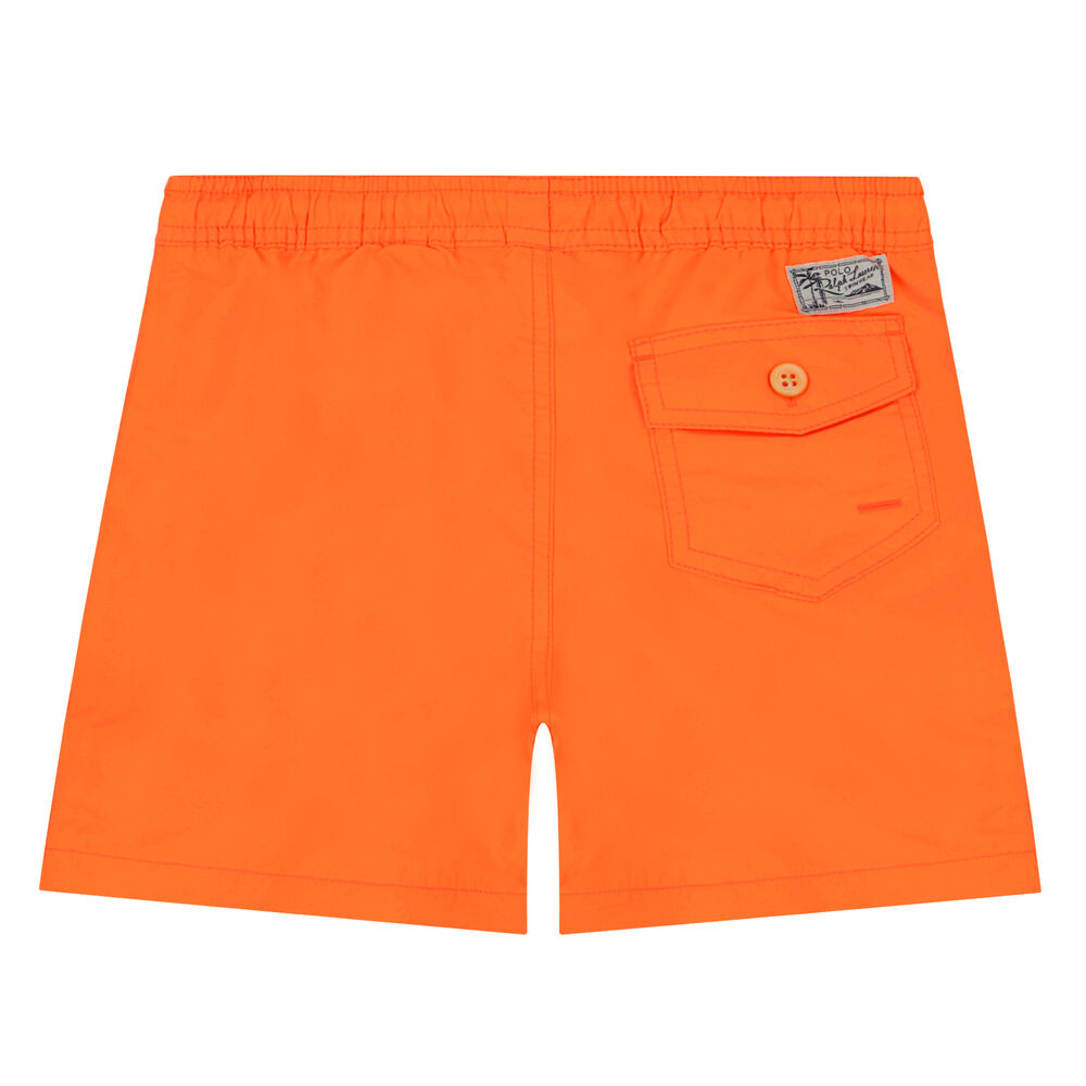 Ralph Lauren Boys Neon Orange Polo Bear Swim Shorts Junior Couture UAE