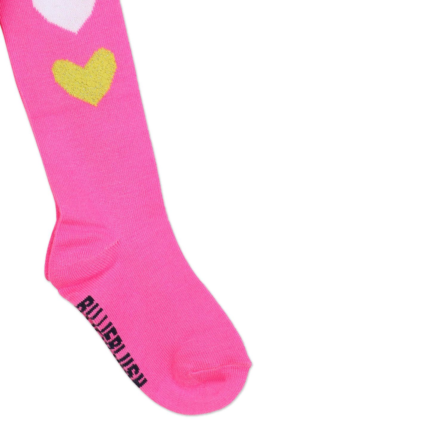 Girls Pink Hearts Tights, 2, hi-res