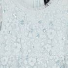 فستان للبنات من التول مزين بالترتر والزهور باللون الازرق , 1, hi-res