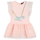 Younger Girls Pink Logo Bag Dress, 3, hi-res