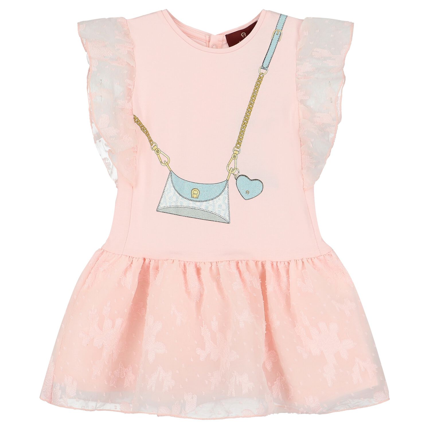 Younger Girls Pink Logo Bag Dress, 3, hi-res