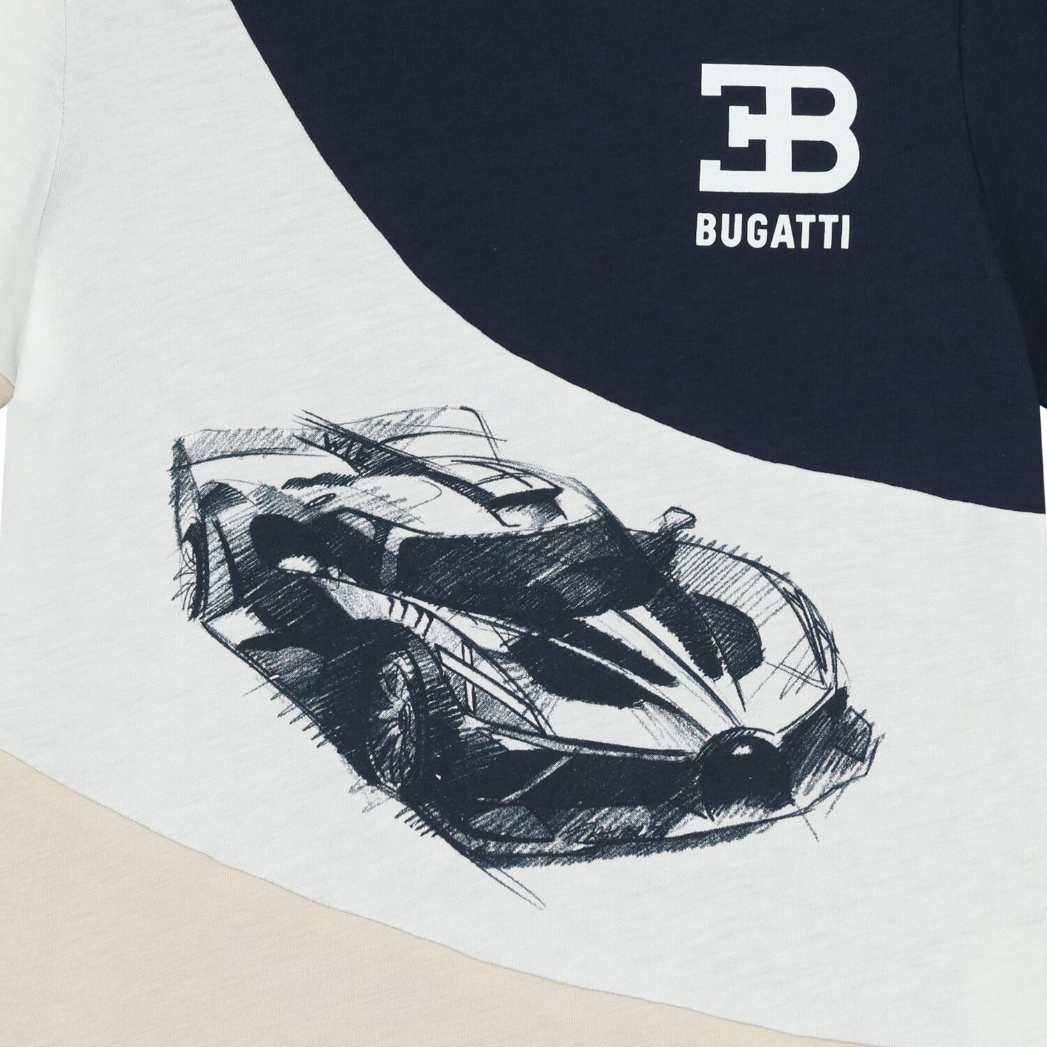 تيشيرت اولاد بالشعار باللون الكحلى والابيض والبيج , 1, hi-res