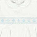 Baby Boys White Smocked Romper, 1, hi-res