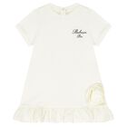 Younger Girls Ivory Logo Dress Set, 1, hi-res