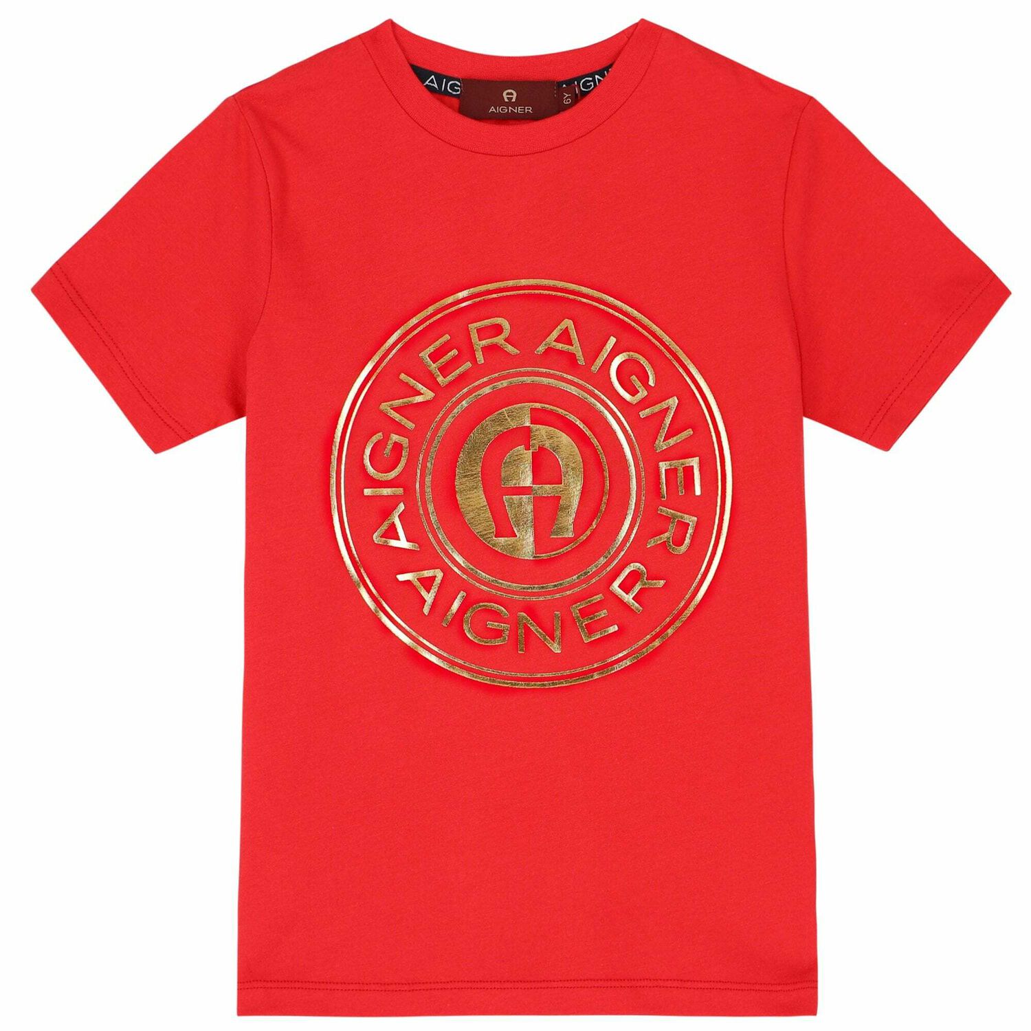 Boys Red & Gold Logo T-Shirt, 2, hi-res image number null