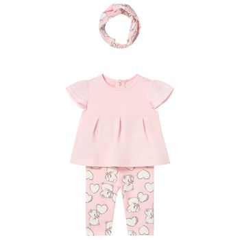 Baby Girls Pink Teddy Bear Leggings Set