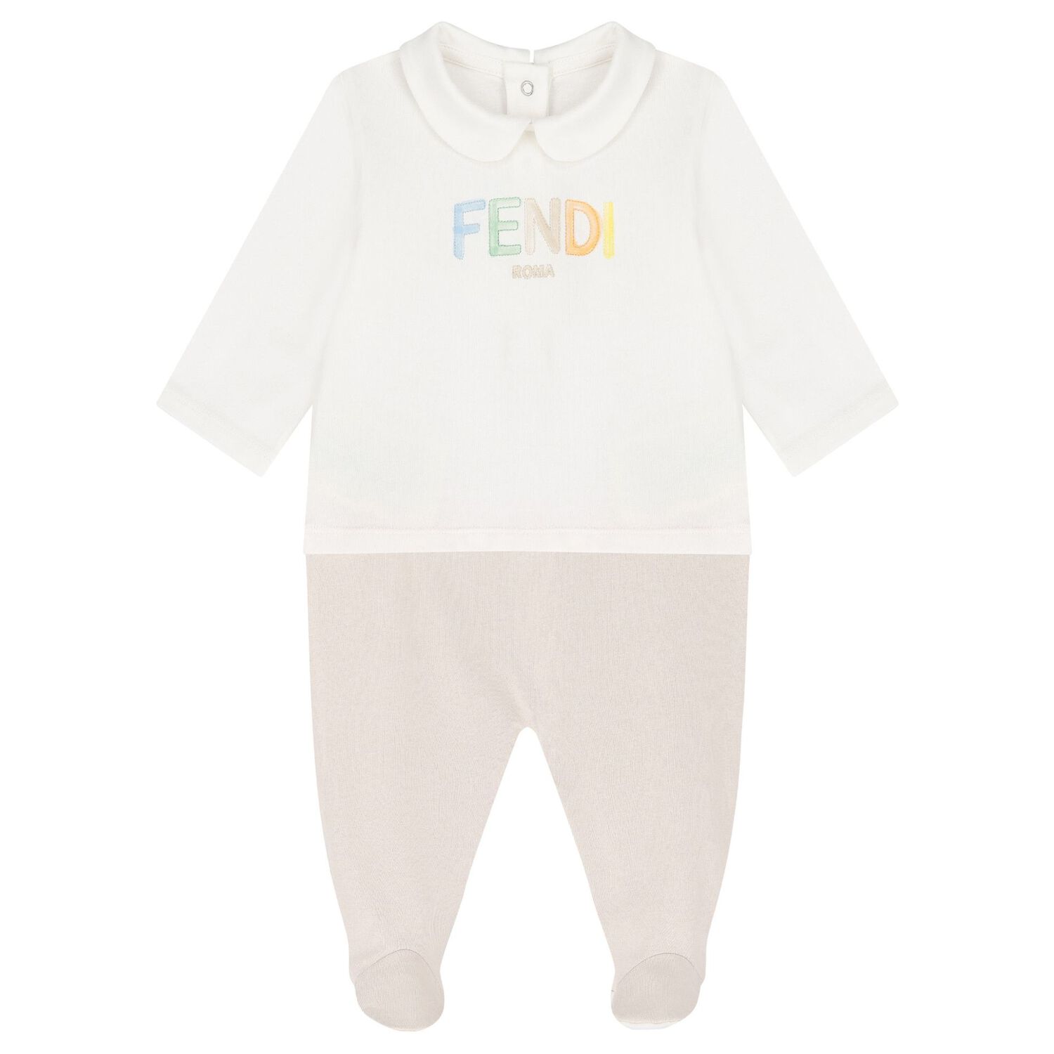 White & Beige Logo Babygrow Gift Set, 3, hi-res