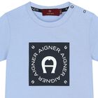 Younger Boys Blue Logo T-Shirt, 2, hi-res