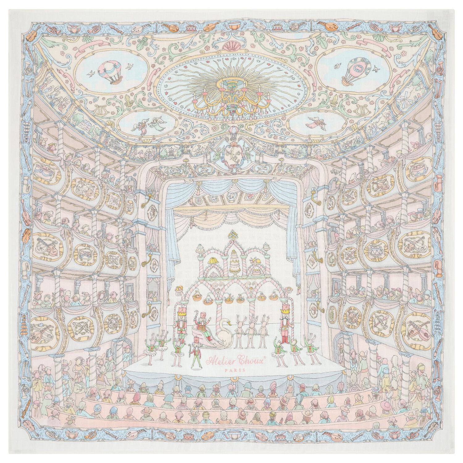 White & Blue Nutcracker Baby Carré Swaddle & Bib Gift Set, 1, hi-res