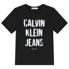 Boys Black Logo T-Shirt, 1, hi-res