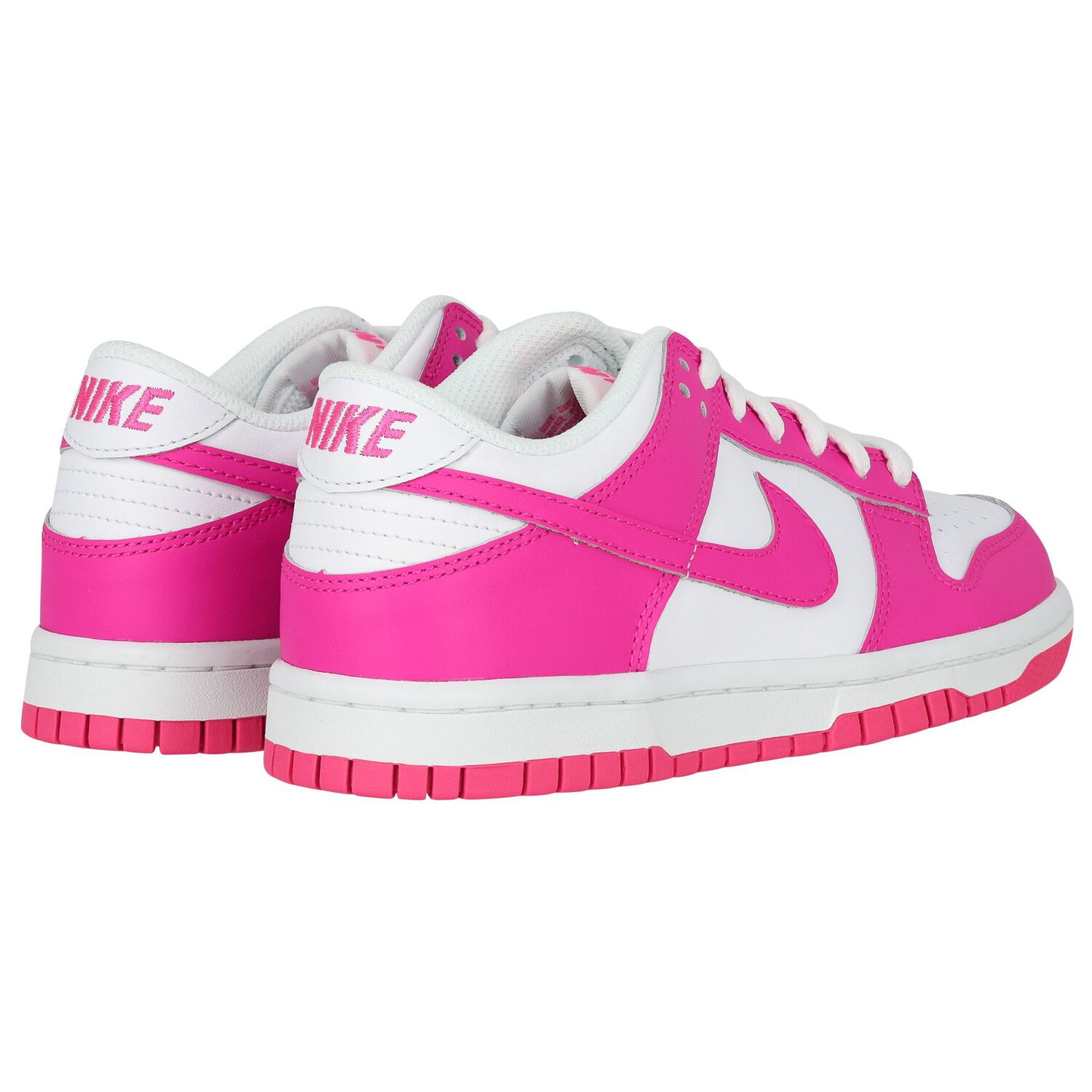 Girls White & Pink Dunk Low Trainers, 1, hi-res
