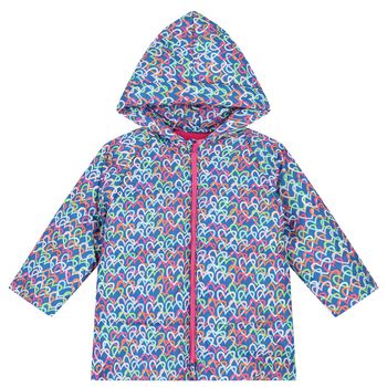 Girls Blue Heart Puffer Jacket