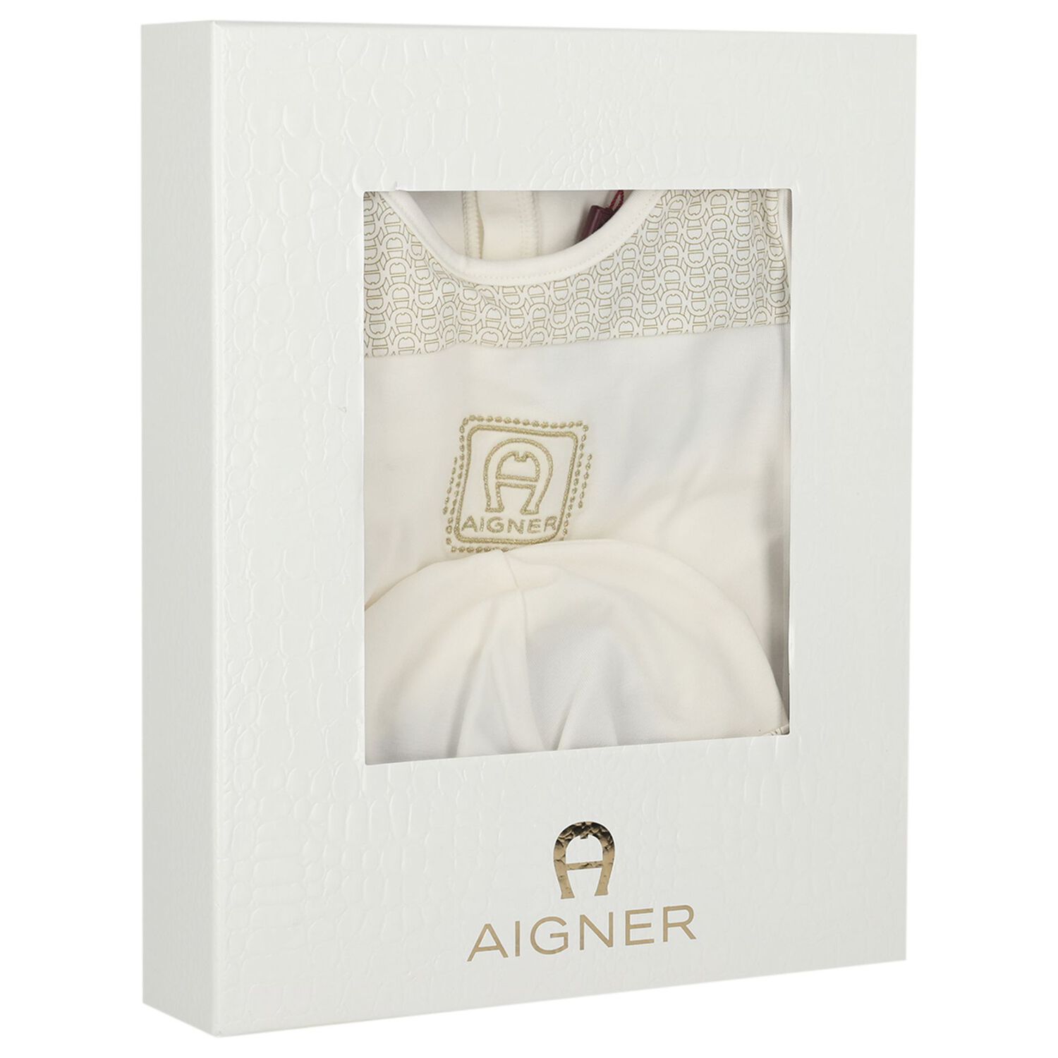Ivory & Gold Logo Babygrow Gift Set, 1, hi-res