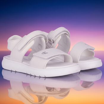 Girls White Logo Sandals