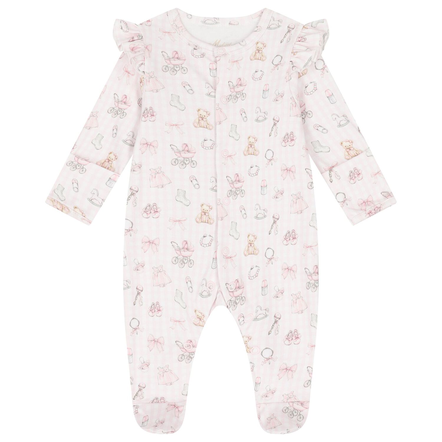 Pink Nursery Print Babygrow Gift Set (3 Piece), 1, hi-res image number null