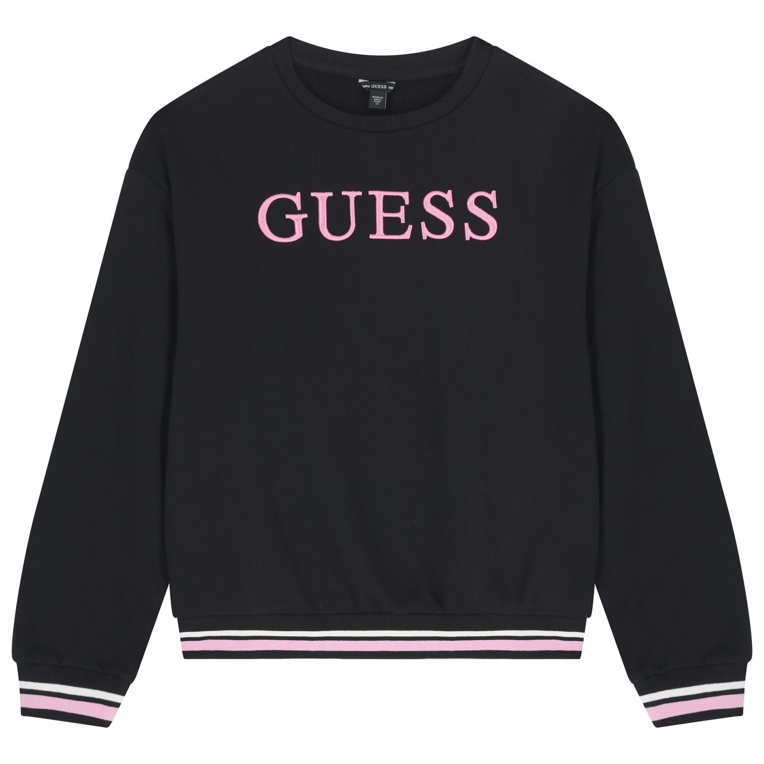  Girls Black Logo Sweatshirt, 1, hi-res