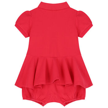 Baby Girls Pink Logo Romper Dress