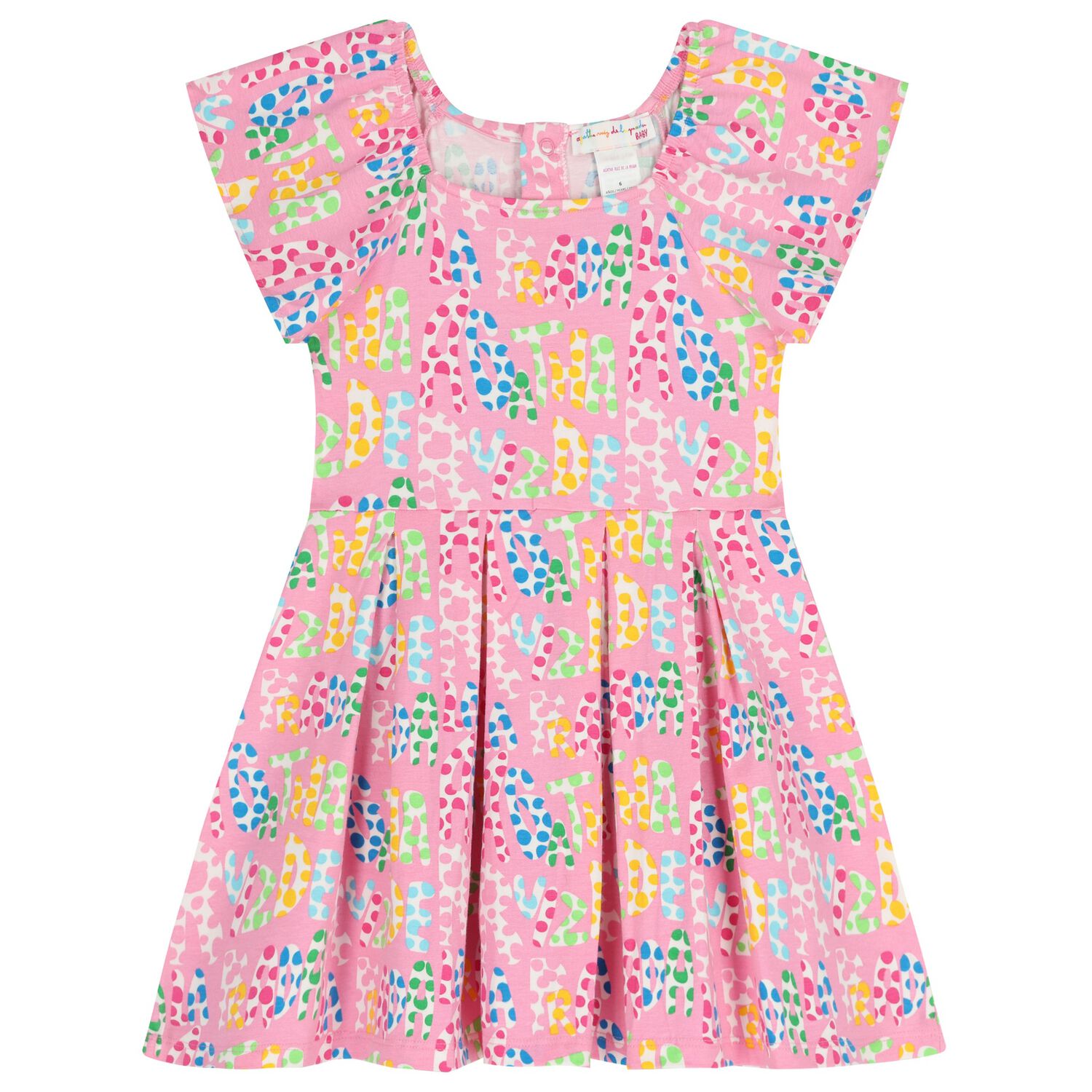 Girls Pink Logo Dress, 1, hi-res