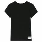 Girls Black Logo T-Shirt, 2, hi-res
