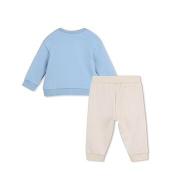 Younger Boys Blue & Beige Ikonik Karl Tracksuit