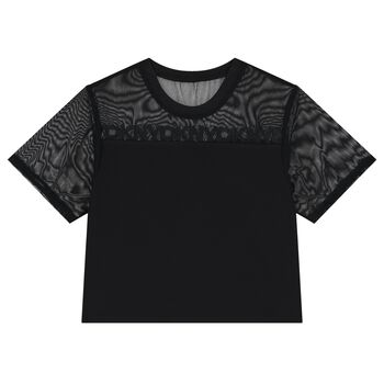 Girls Mini Me Black Logo T-Shirt