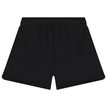 Girls Black Teddy Bear Logo Shorts