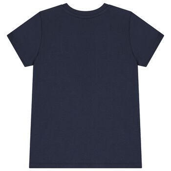 Boys Navy Blue Logo T-Shirt