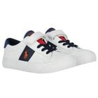 Younger Boys White Logo Trainers, 1, hi-res