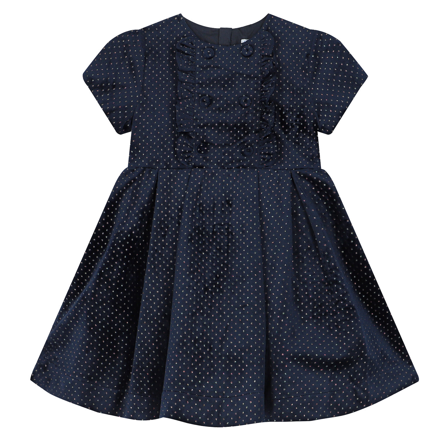 فستان باللون الكحلى اللامع للبنات, 2, hi-res