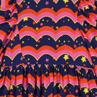 Girls Navy Blue, Orange & Pink Dress, 1, hi-res