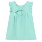 Younger Girls Aqua Dress, 1, hi-res