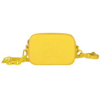 Girls Yellow Logo Leather Bag