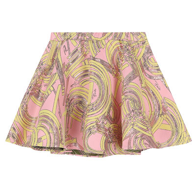 Girls Pink & Yellow Esploso Skirt